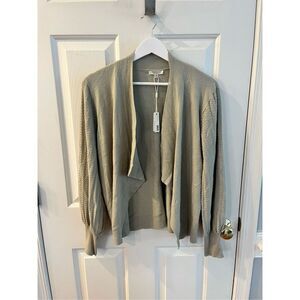 Essentials Milano Sage Green Waterfall Poet Sleeve Cardigan Sweater sz M NWT